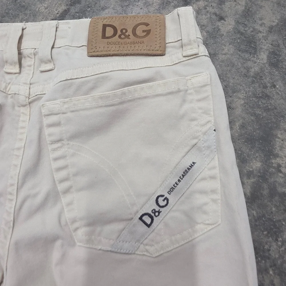 Vtg D&G‎ Dolce & Gabbana Beige Bootcut Flare Jeans Low Rise Designer Women's - Picture 6 of 8
